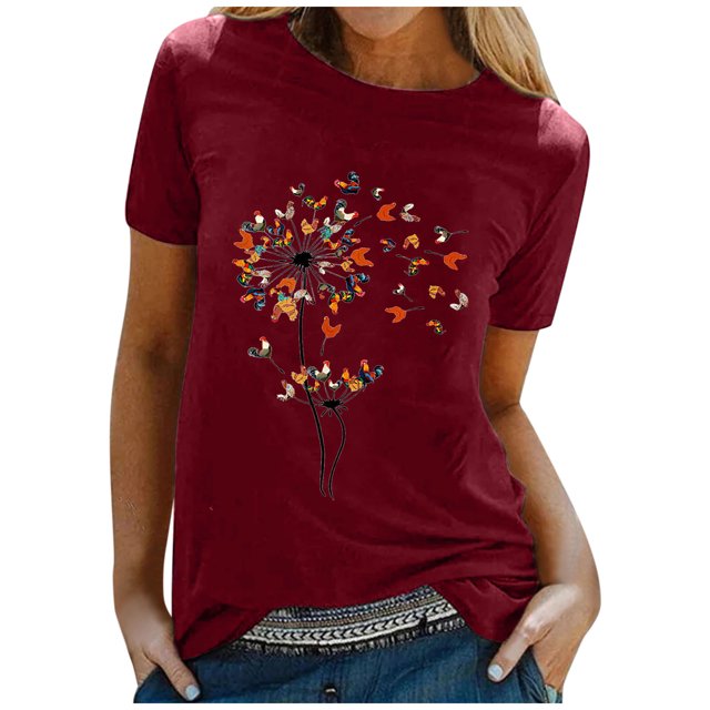 Gibobby Playera de Manga Corta Casual Suave Mujeres Blouse LooseTravel(Vino,M)