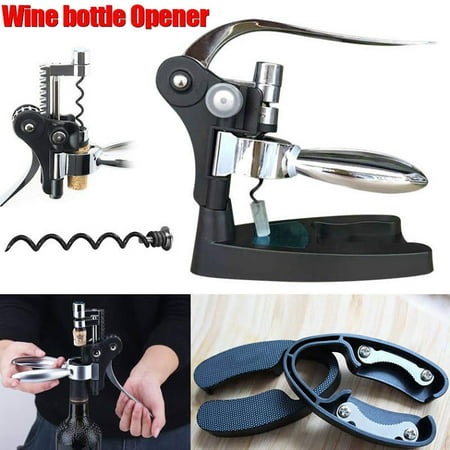 4pcs Wine Bottle Opener Kit, Zinc Alloy Rabbit Head Style Cork Corkscrew Set with Stand, Foil Cutter, EXTRA