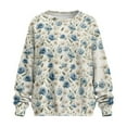 thumbnail image 4 of HELLHERO Floral Print Women Pullover Top, Long Sleeve Crewneck Sweatshirt Casual Oversized Sweatshirt Fall Fashion 2025 Size XL, 4 of 7