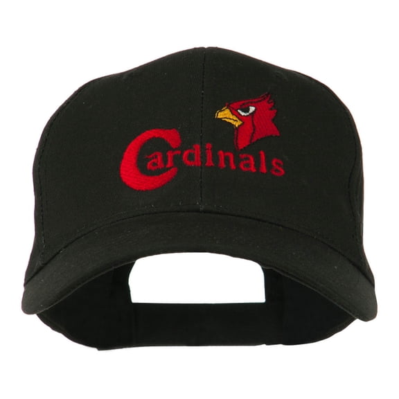 Cardinals with Bird Head Embroidered Cap - Black OSFM