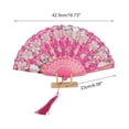 thumbnail image 2 of Unique Bargains Floral With Tassel Folding Fan 1Pc Rose Red, 2 of 5