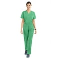 thumbnail image 2 of Strictly Scrubs Women’s Scrub Set – Includes V-Neck Top and Elastic Pant (Large, Jade), 2 of 7