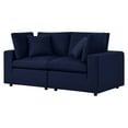 thumbnail image 5 of Modular Lounge Loveseat Deep Sofa, Sunbrella, Blue Navy, Fabric, Modern Contemporary, Outdoor Patio Balcony Cafe Bistro Garden Furniture Hotel Hospitality, 5 of 9