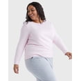 thumbnail image 2 of Hanes Just My Size EcoSmart Women's Fleece Sweatshirt, V-Notch (Plus ) Pale Pink 1X, 2 of 10