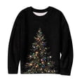 thumbnail image 4 of qelini Christmas Sweatshirts for Women Plus Size Long Sleeve Crew Neck Sweatershirt Christmas Print Pullover Tops, 4 of 5