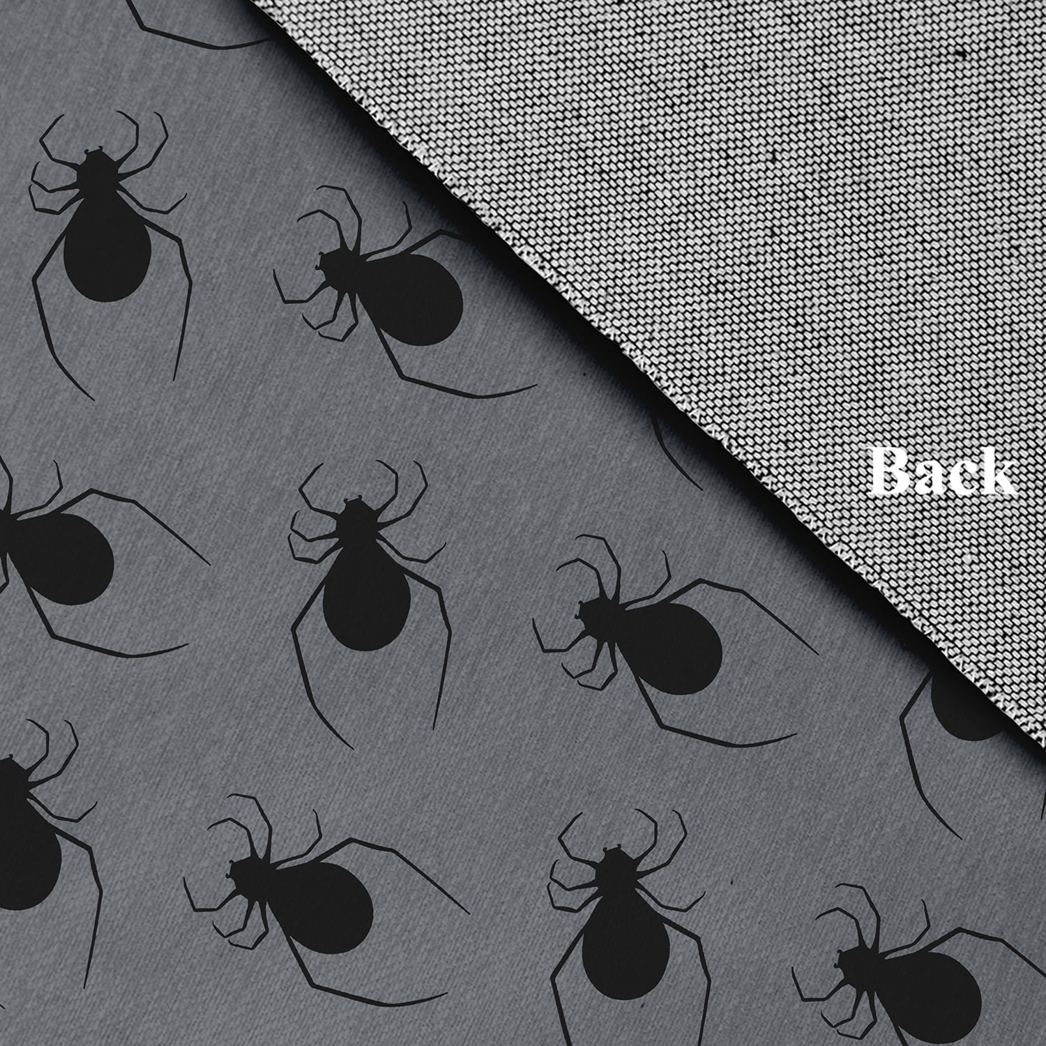 Simply Daisy Spider Pattern Steel Gray Halloween Chenille Area Rug, 18" x 30"