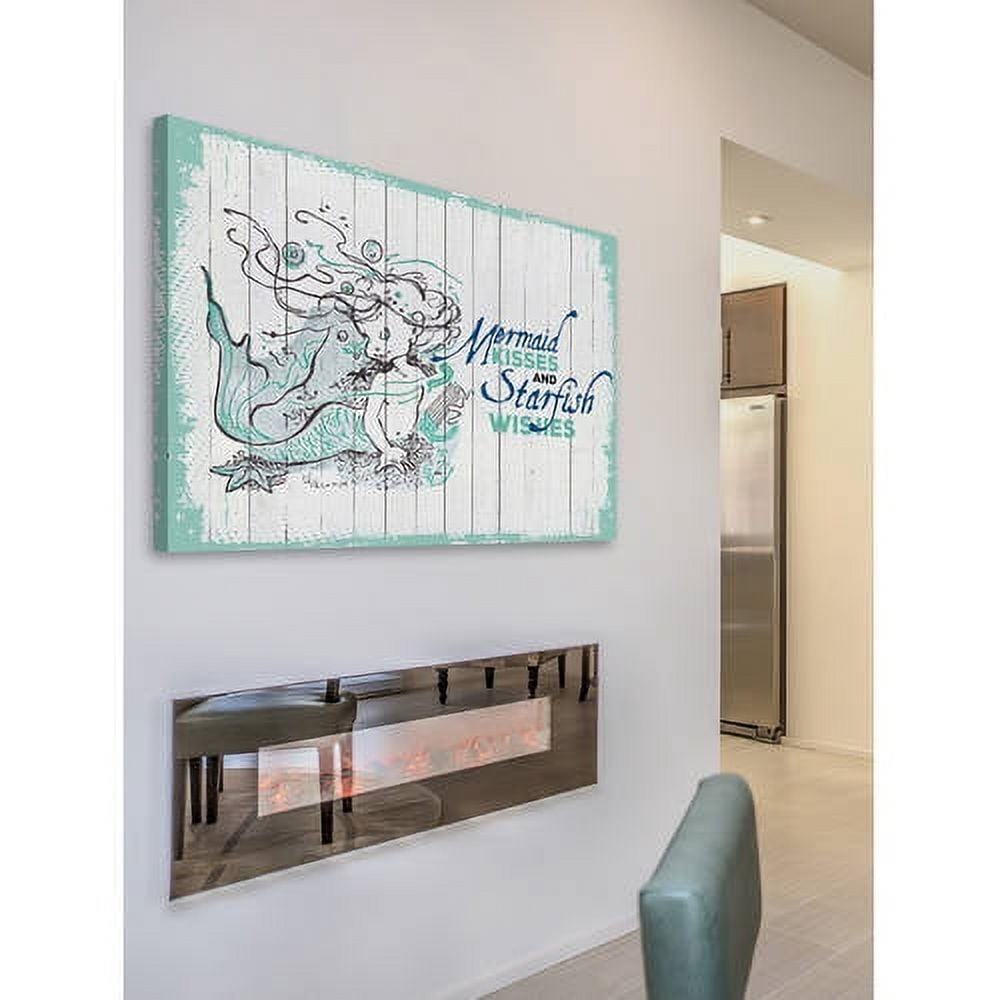 "Mermaid Kisses 2" Painting Print on Wrapped Canvas