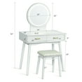 thumbnail image 2 of Gymax Vanity Dressing Table Set Touch Screen 3 Lighting Modes Mirror Padded Stool, 2 of 10