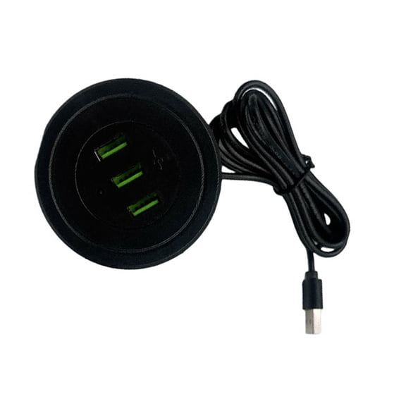 RUISINERY Recessed Double USB Charging Station 3 Outlets 170CM Cable Type B Plug For Tablets Phones Electronics