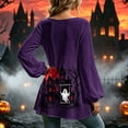 thumbnail image 5 of Sheghy Halloween Costumes for Women Dressy Tops for Women Crew Neck A-Line Button Front for Summer Purple XXL, 5 of 7
