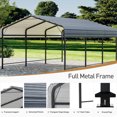 thumbnail image 4 of VENTOPYR 12' x 20' Outdoor Heavy Duty Carport with Galvanized Steel Roof for Car, Boat, Truck, 4 of 7