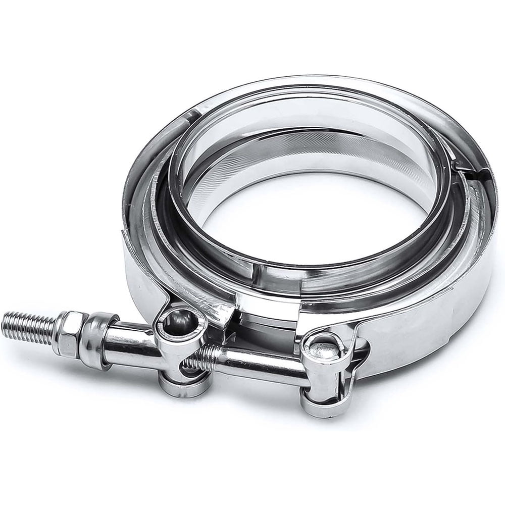 New 3" V-Band Flange & Clamp Kit Stainless Steel Replacement For Turbo Exhaust Downpipes Band Clamp For Turbo Downpipes Exhaust Systems