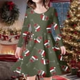 thumbnail image 2 of MIASHUI Robe de Fête Festive pour Filles avec Motif Enchanteur de Cerf et d'Arbre de Noël Vert Foncé, 4-5 Ans, 2 of 5