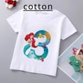 thumbnail image 2 of Camiseta de algodón con estampado de princesa sirena de Disney para niñas, ropa para bebés de princesa Ariel, top de dibujos animados para niños de 1 a 9 años, cumpleaños para niños, 2 of 5
