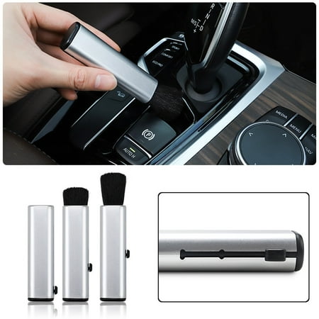 

Qnjujn Car A-ir Conditioning Vent Cleaning Brush Instrument Panel Seam Soft Bristled Dirt Removal Brush Cleaning Telescopic Bristles Brush White