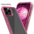 thumbnail image 5 of Crystal Clear Case for iPhone 16 Pro Max, [Not Yellowing][Military Grade Drop Tested] Transparent Shockproof Protective Phone Case Hard PC + Soft Silicone Slim Cover For iPhone 16 Pro Max,Hotpink, 5 of 6
