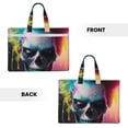 thumbnail image 2 of Kdxio Modern Abstract Colorful Skull A File Tote Document Bag Business Briefcase Bag Document Organizer Tote Briefcase for Letter A4 Files Business Teacher Office Bag, 2 of 8