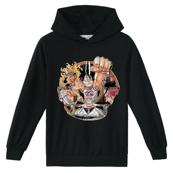 Teen Comfy Soft Long Sleeve Hoodies,Anime One Piece Pullover Hooded Casual Sweatshirts for Boys Girls