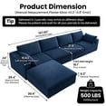 thumbnail image 6 of Corduroy Boneless Sofa Couch with Ottoman, Thick Cushion & Memory Foam, L Shape Flexible Modular Sectional Couches, No Assembly Required, 158" W Cozy Cloud Fluffy Sofa for Living Room, 6 of 16