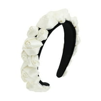 Unique Bargains 1 Pc Elegant Flowers Headbands for Women Beige