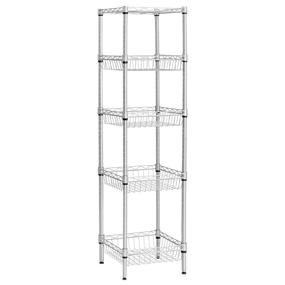 LANGRIA 5Tier Wire Shelving Unit with Baskets