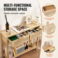 thumbnail image 2 of Rattan Console Table with 2 Storage Drawers Rattan Sliding Door Natural, 2 of 10