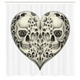 thumbnail image 3 of Ambesonne Colorful Shower Curtain, Twin Heart Design, 69"Wx84"L, Black Cream, 3 of 5