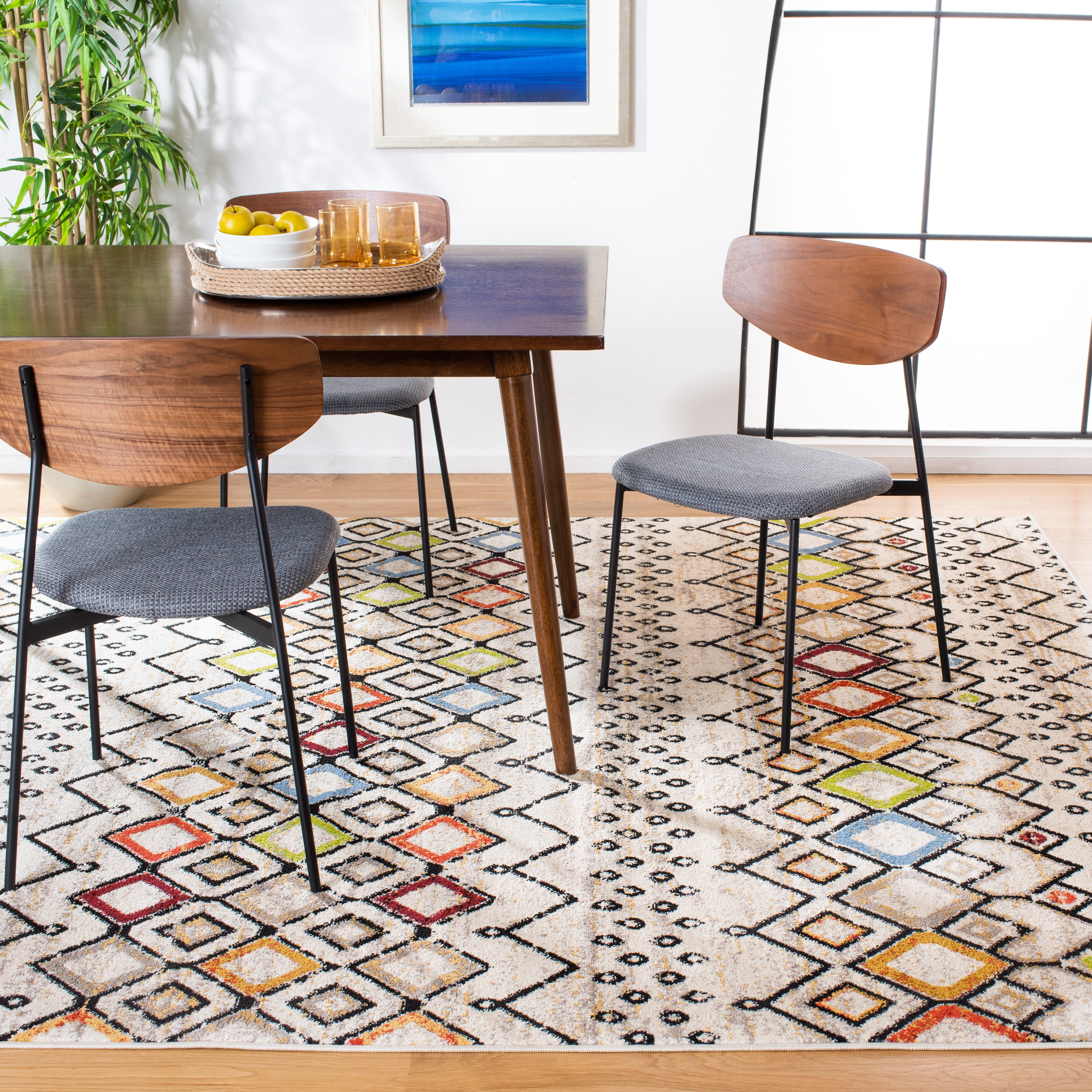 Safavieh Amsterdam Gladwin Geometric Area Rug, Ivory/Multi, 10' x 14'
