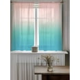 thumbnail image 4 of Pink Teal Ombre Curtains 54 Inch Length,Sheer Curtains for Bedroom Living Room Window Modern Abstract Art Gradient Aesthetics Rod Pocket Drapes Kitchen Curtains Small Half Window 42"x54" 2 Panels, 4 of 7