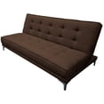 thumbnail image 3 of Sofa Cama Reclinable El Bazar Store Zeus Chocolate Lino Futon 3 posiciones Abotonado Sala, 3 of 7