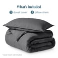 thumbnail image 3 of Bare Home Luxury Duvet Cover and Sham Set - Premium 1800 Collection - Ultra-Soft - Twin/Twin-XL, Gray, 2-Pieces, 3 of 10