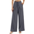 thumbnail image 3 of Plus Size Pants for Women Wide Leg High Waisted Casual Oversized Pants Women with Pockets S-3XL, 3 of 7