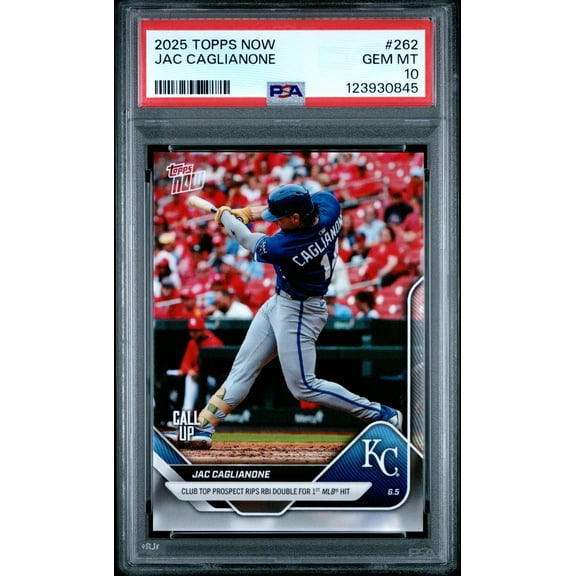 Graded 2025 Topps Now Jac Caglianone #262 Rookie RC Baseball Card PSA 10 Gem Mint
