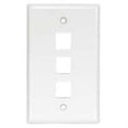 thumbnail image 1 of ACCL 3Port Keystone Wallplate White Smooth Face, 1 Pack, 1 of 1