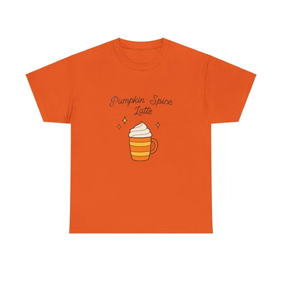 Pumpkin Latte Cotton Tee Unisex Tshirt, pumpkin spice shirt, coffee shirt