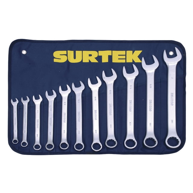 Juego 11 Llaves Comb Satinadas 12 Puntas En Pulgadas SURTEK COM12