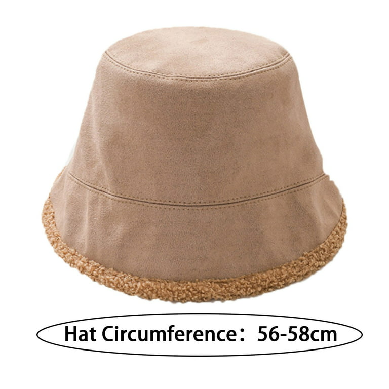 Beppter Bucket Hat Sun UV Protection Hat Fashion Wool Cap Women Winter Knit  Hat Collar Set Thick Warm Solid Earmuff Hat Navy 