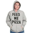 thumbnail image 3 of Feed Me Pizza Unisex Fleece Graphic Zip Up Hoodie Brisco Brands 5X, 3 of 5