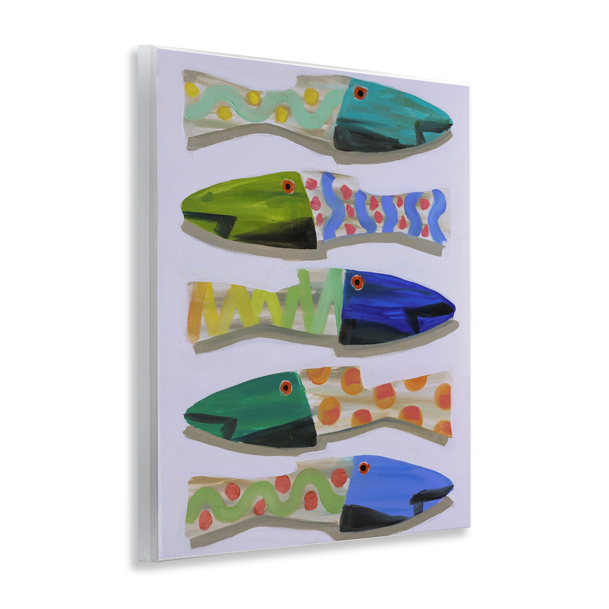 Stupell Industries Wooden Fish Designs Animals & Insects Painting Unframed Art Print Wall Art, 11 x 14