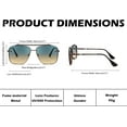 thumbnail image 6 of FEISEDY Sunglasses, Fashion Square Pilot Sunglasses, Vintage Metal Gradient Glasses for Men and Women, B4104, 6 of 15