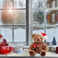 thumbnail image 6 of Christmas Decoration Plush Teddy Bear, Holiday Soft Toy, Brown Polyester Fabric, 20x10x7cm Size, Lightweight Festive Ornament with Santa Hat for Bedroom Sofa Display, 6 of 6
