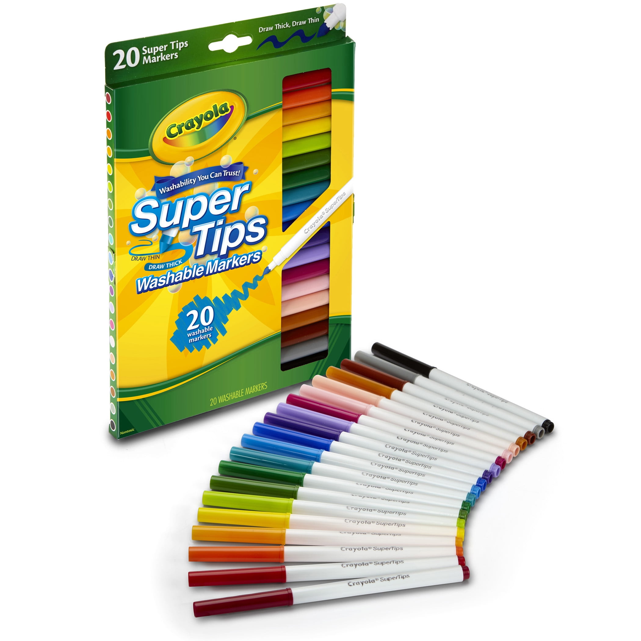 Washable Super Tips Markers, 20 Count | Bundle of 5 Packs