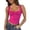 Hot Pink-#002, variant on Womens Sleeveless Crop Tank Top Pleated Sweetheart Neck Sexy Strappy Camisole Vacation Streetwear Slim Fit Trendy Crop Tops,Black S