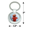 thumbnail image 2 of Sesame Street Vintage Elmo Keychain Classy Round Chrome Plated Metal, 2 of 5