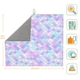 thumbnail image 3 of Honeii Rainbow Scales for Dish Drying Mat for Kitchen Counter, Non-slip Rubber Backed, Hide Stain Kitchen Super Absorbent Draining Mat, Dish Rack Pad, 3 of 8