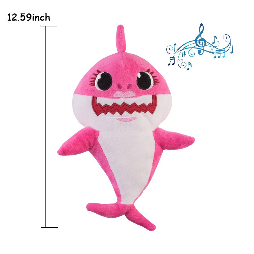 LED Singing Soft Baby Cartoon Plush Shark Toys Dolls Gift for Kids Boys Girls 