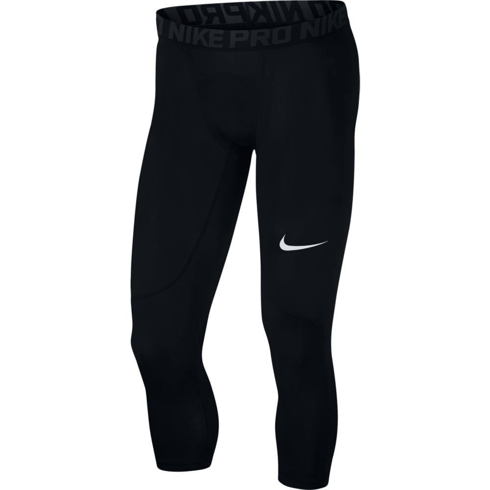 saai krab Landschap Nike Pro Men's 3/4 Length Training Tights 838055-010 Black - Walmart.com