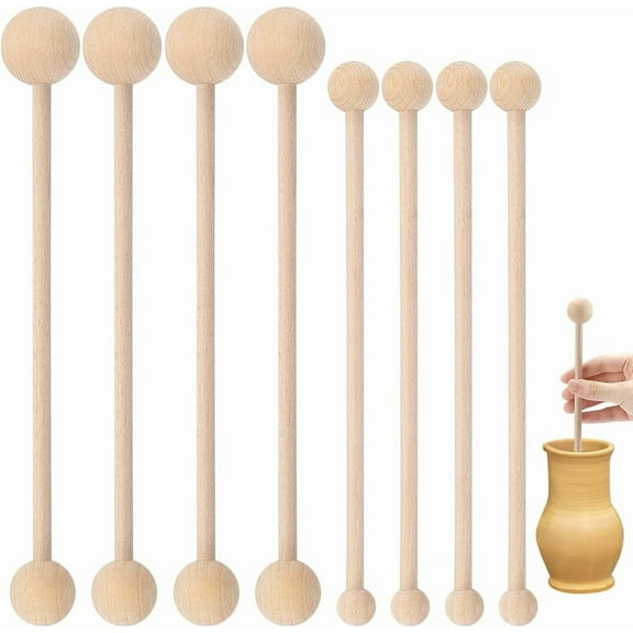 8Pcs Wooden Throwing Stick Pottery Throwing Tools Clay Molding Dotting Tools