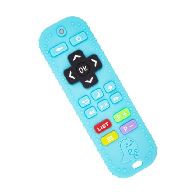 teething chew toys,tv remote control silicone toddlers teething toys,baby teething Early Educational,newborn teething chew toy montessori,infants montessori sensory development Blue Sunnimix juguetes para masticar la dentición