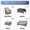 thumbnail image 3 of Jentlehouse 6 Piece Wicker Patio Furniture Set, Outdoor Rattan Conversation Sets, Cushioned Secitional Sofa Sets with Swivel Gliders, 3-Seat Sofa & Coffee Table, for Patio Garden Deck Backyard, 3 of 14